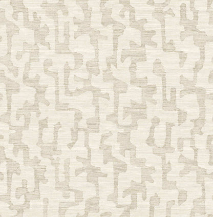 Drew & Jonathan Home Cipher Faux Grasscloth Wallpaper Sample - Beige