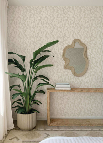 Drew & Jonathan Home Cipher Faux Grasscloth Wallpaper Sample - Beige