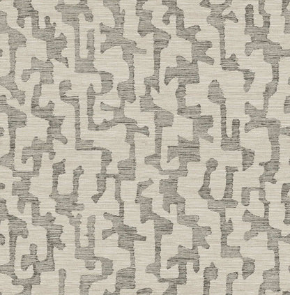Drew & Jonathan Home Cipher Faux Grasscloth Wallpaper Sample - Black