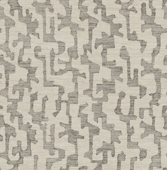 Drew & Jonathan Home Cipher Faux Grasscloth Wallpaper - Black