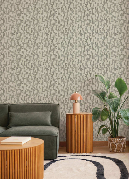 Drew & Jonathan Home Cipher Faux Grasscloth Wallpaper Sample - Black