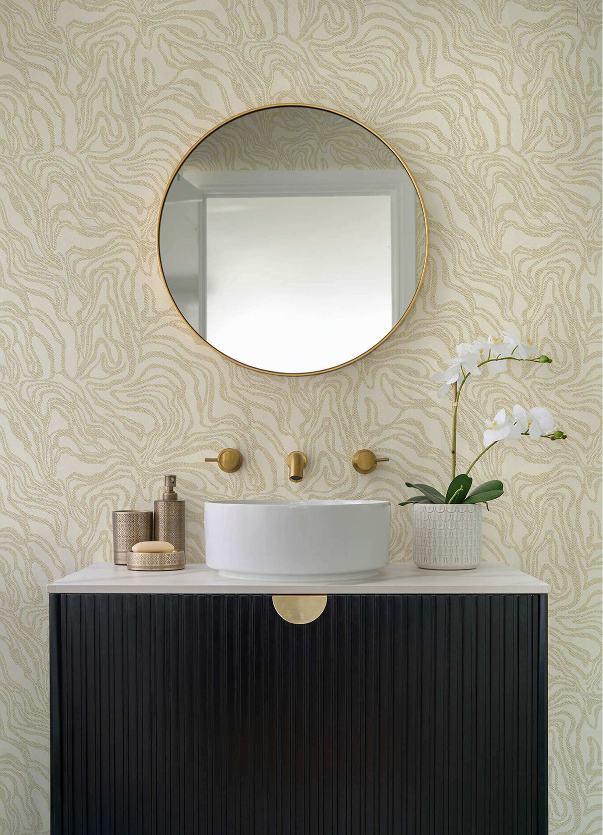 Drew & Jonathan Home Massar Marbled Wallpaper - Gold
