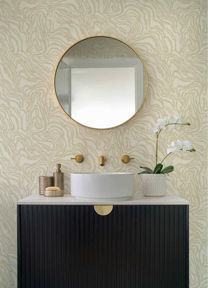Drew & Jonathan Home Massar Marbled Wallpaper - Gold