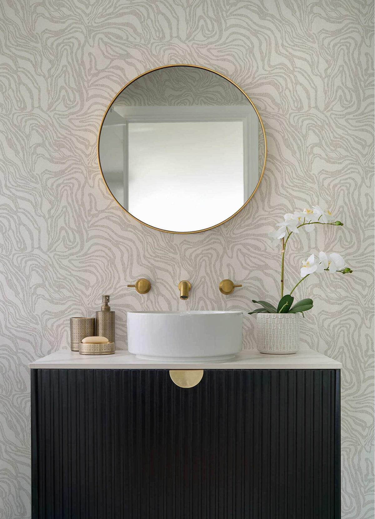 Drew & Jonathan Home Massar Wallpaper Sample - Taupe