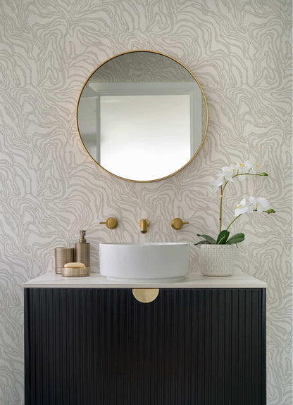 Drew & Jonathan Home Massar Wallpaper Sample - Taupe