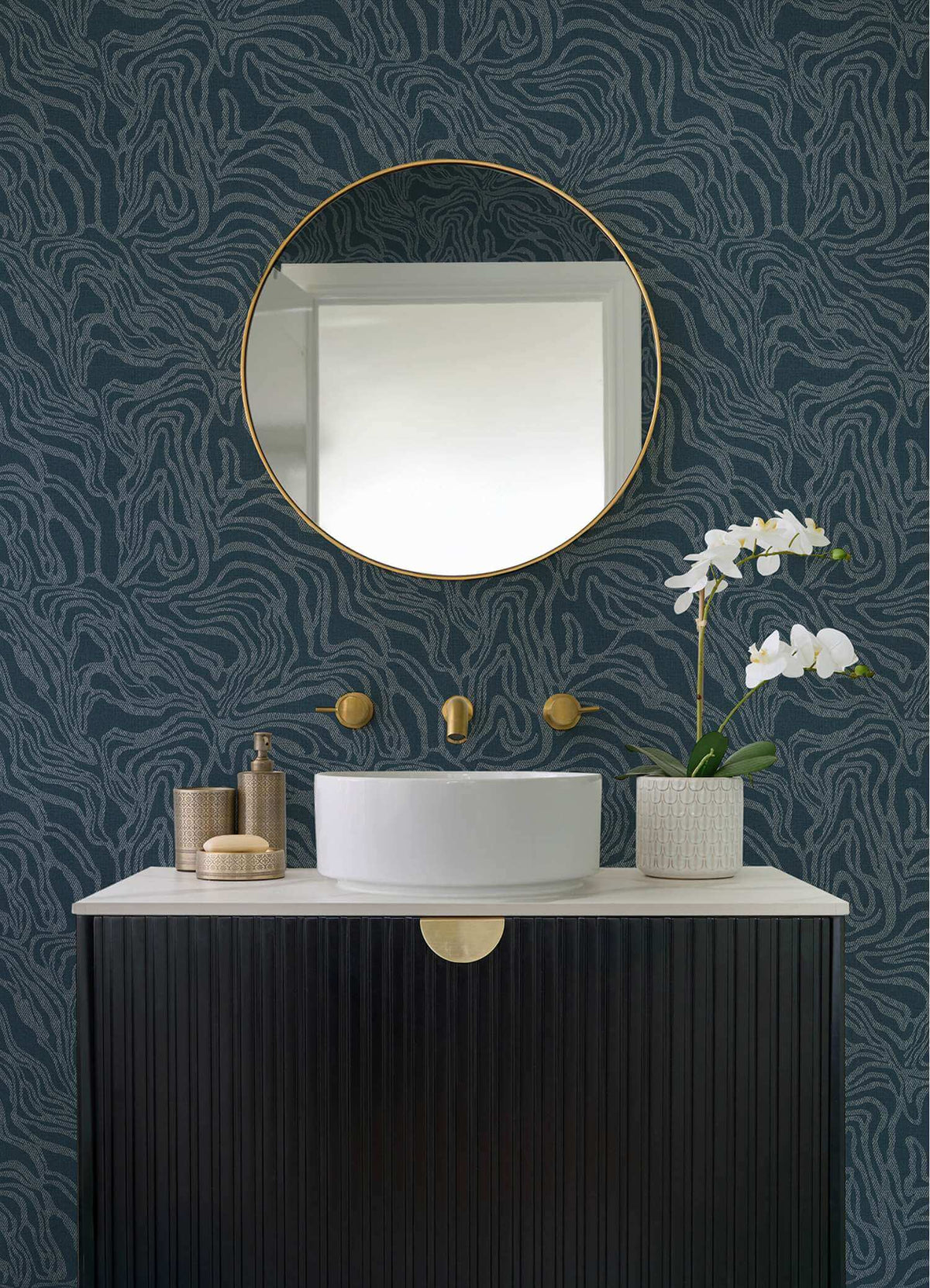 Drew & Jonathan Home Massar Marbled Wallpaper - Teal