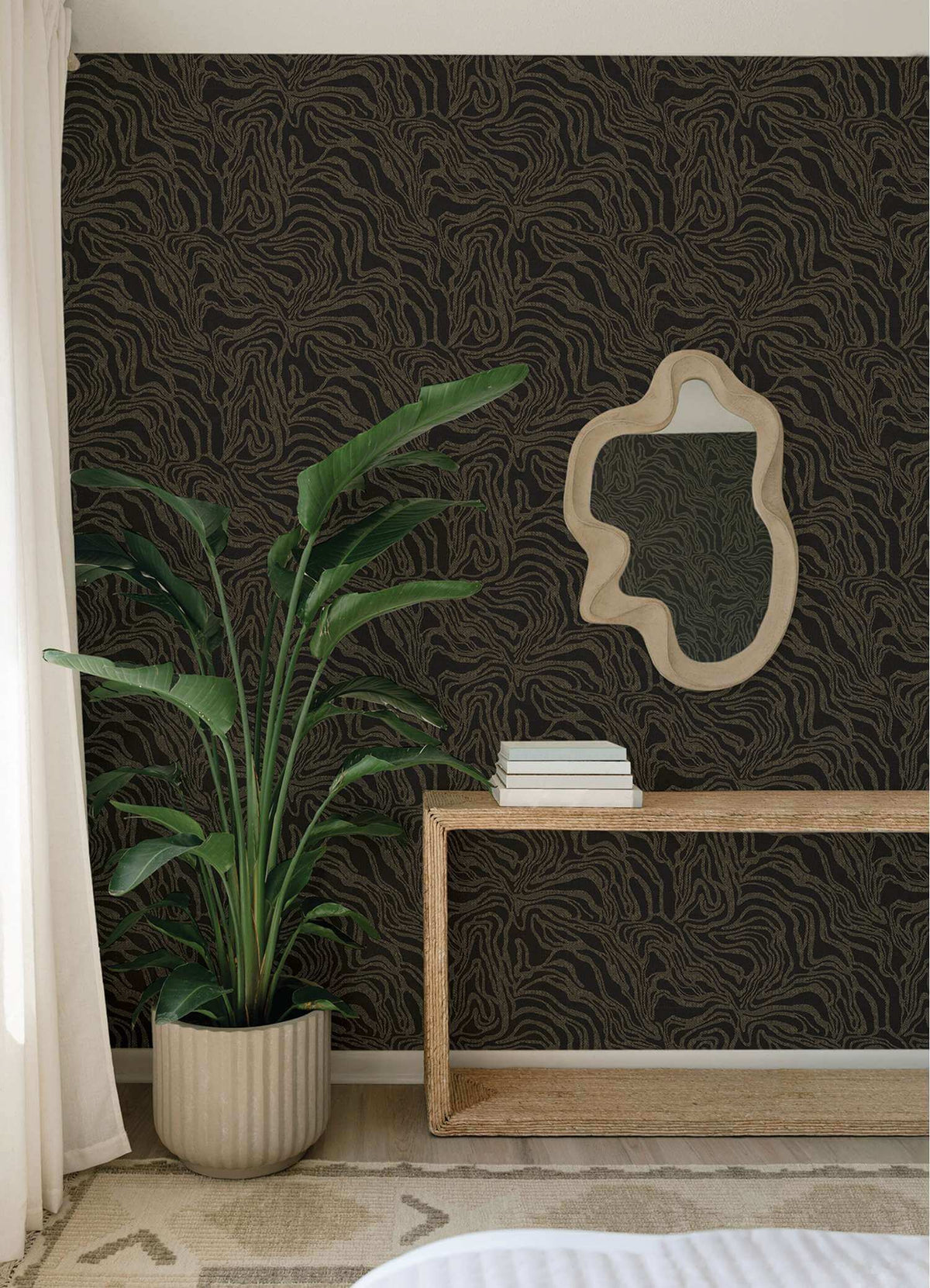 Drew & Jonathan Home Massar Marbled Wallpaper - Black