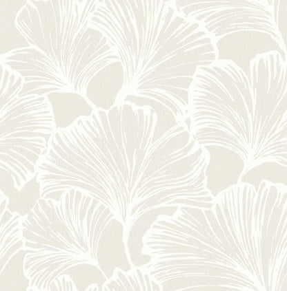 Drew & Jonathan Home Kyoto Leaf Wallpaper Sample - Dove