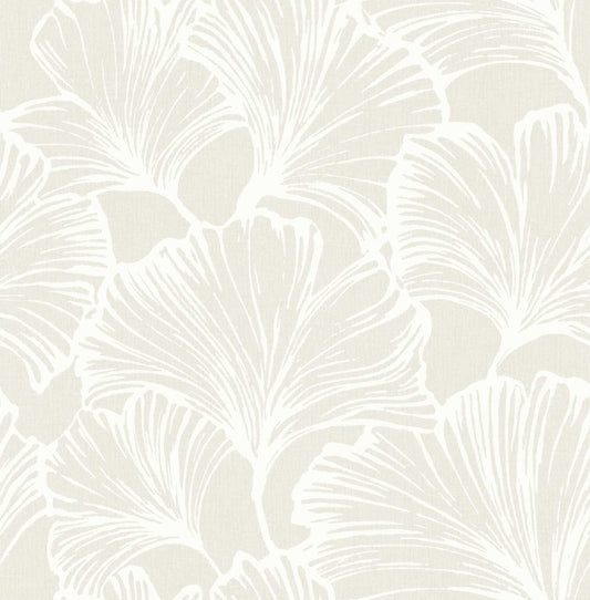 Drew & Jonathan Home Kyoto Leaf Wallpaper - Dove