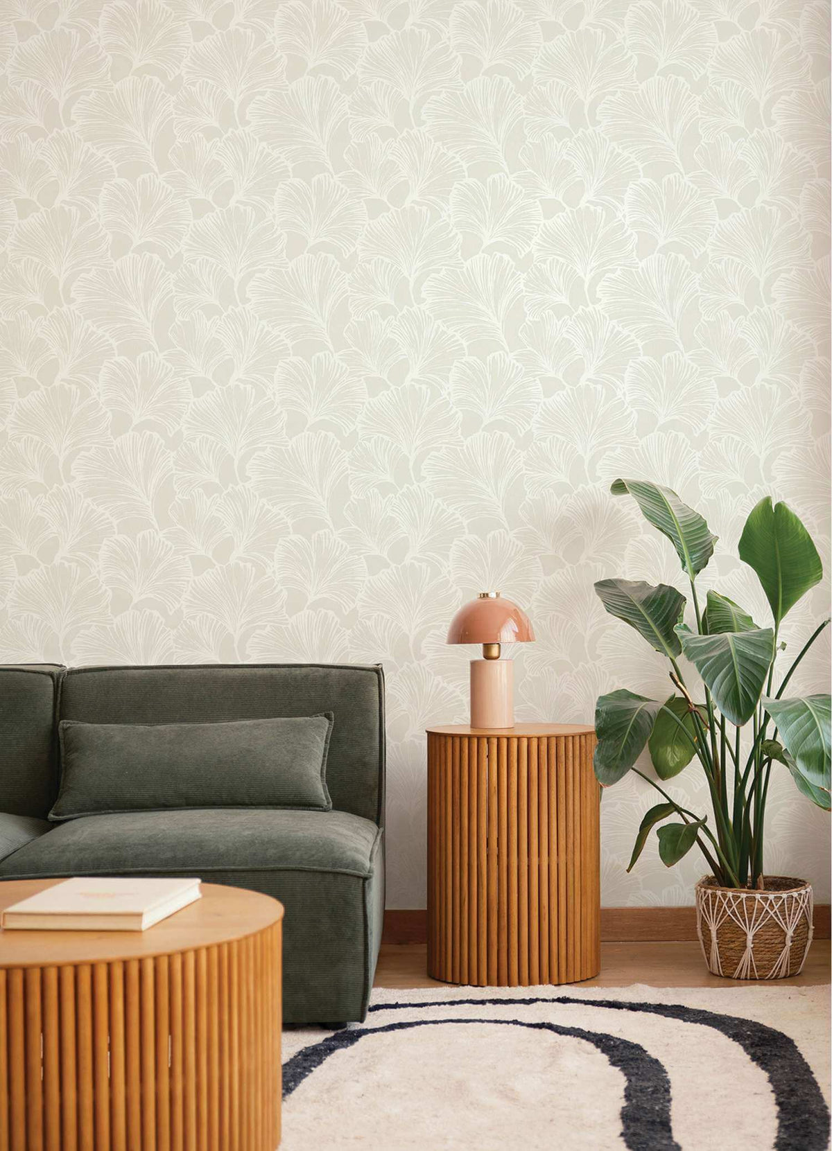 Drew & Jonathan Home Kyoto Leaf Wallpaper Sample - Dove