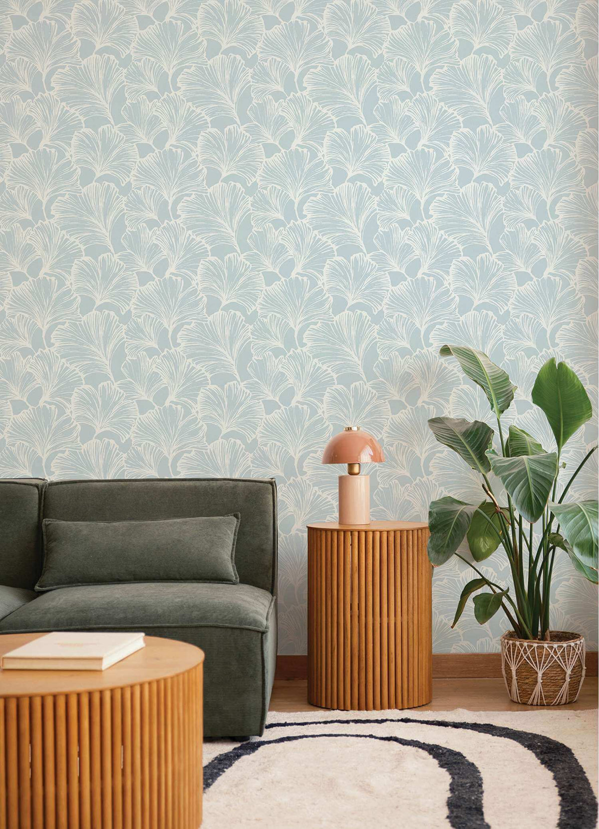 Drew & Jonathan Home Kyoto Leaf Wallpaper Sample - Sky