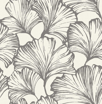 Drew & Jonathan Home Kyoto Leaf Wallpaper - Charcoal