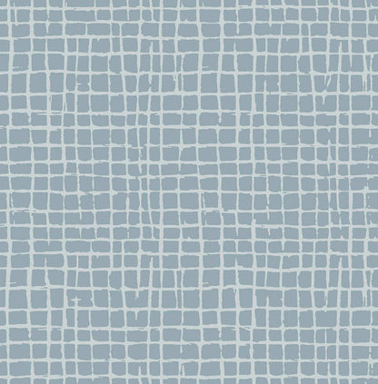 Drew & Jonathan Home Albin Gridline Wallpaper - Sky Blue