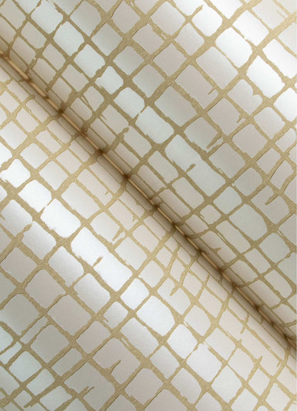 Drew & Jonathan Home Albin Gridline Wallpaper - Pearl