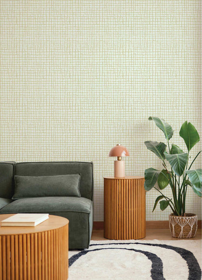 Drew & Jonathan Home Albin Gridline Wallpaper - Pearl