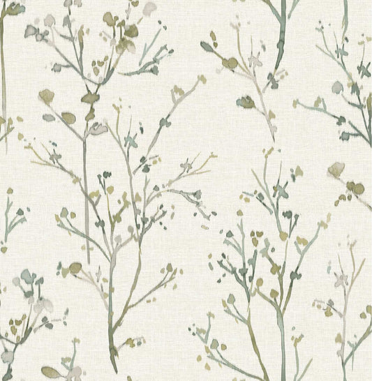 Drew & Jonathan Home Silverling Branches Wallpaper - Moss