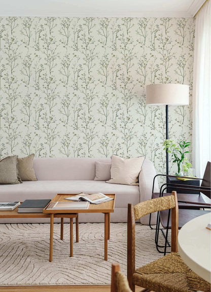 Drew & Jonathan Home Silverling Wallpaper Sample - Moss