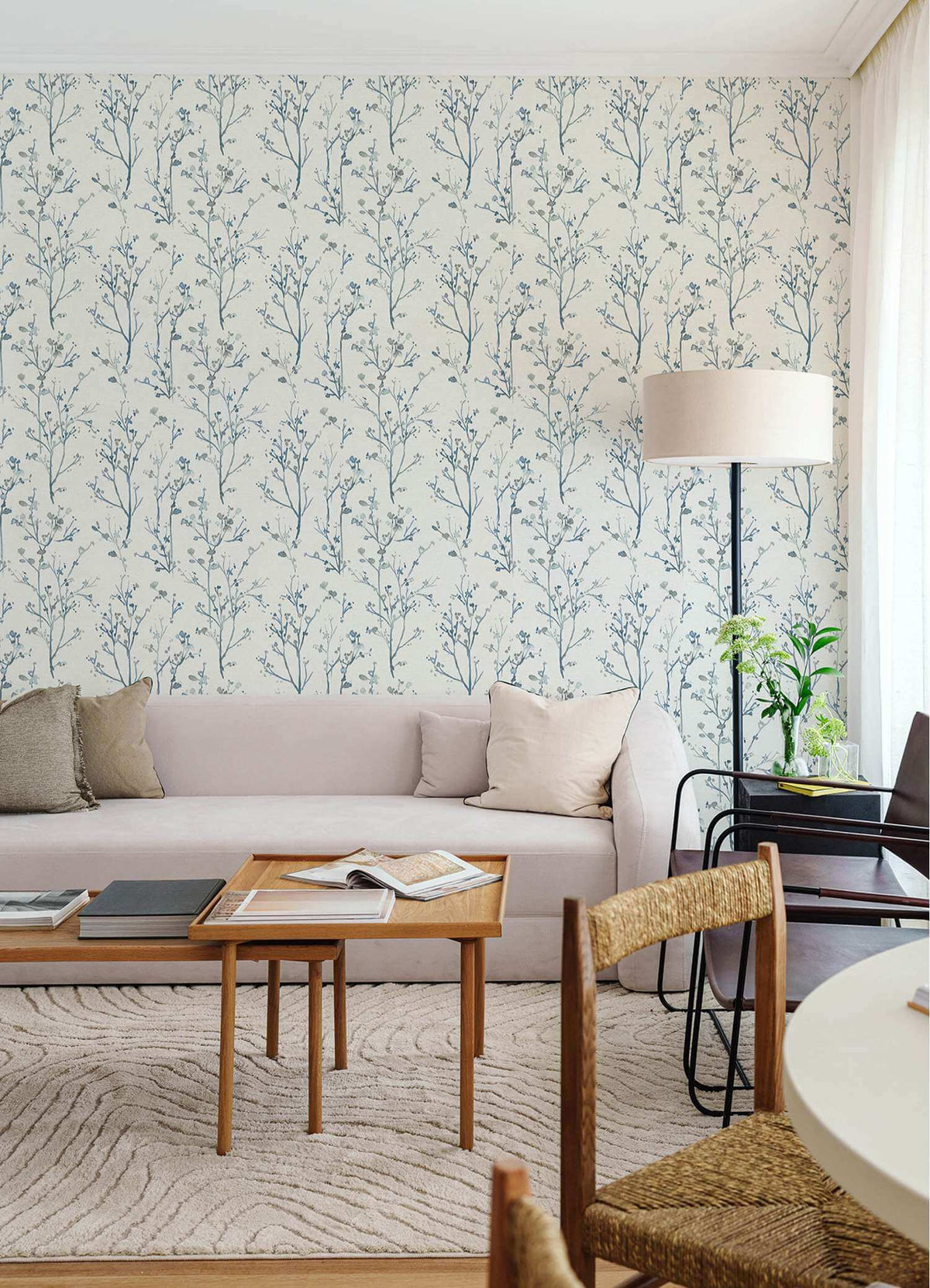 Drew & Jonathan Home Silverling Wallpaper Sample - Blue