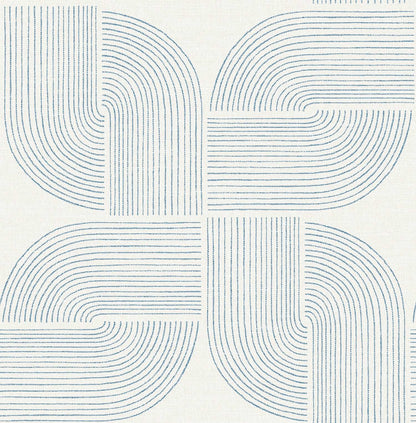 Drew & Jonathan Home Savoye Spiral Wallpaper - Dark Blue