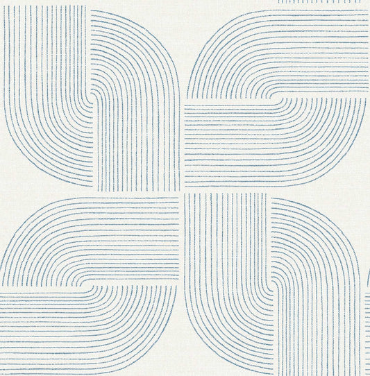 Drew & Jonathan Home Savoye Spiral Wallpaper - Dark Blue