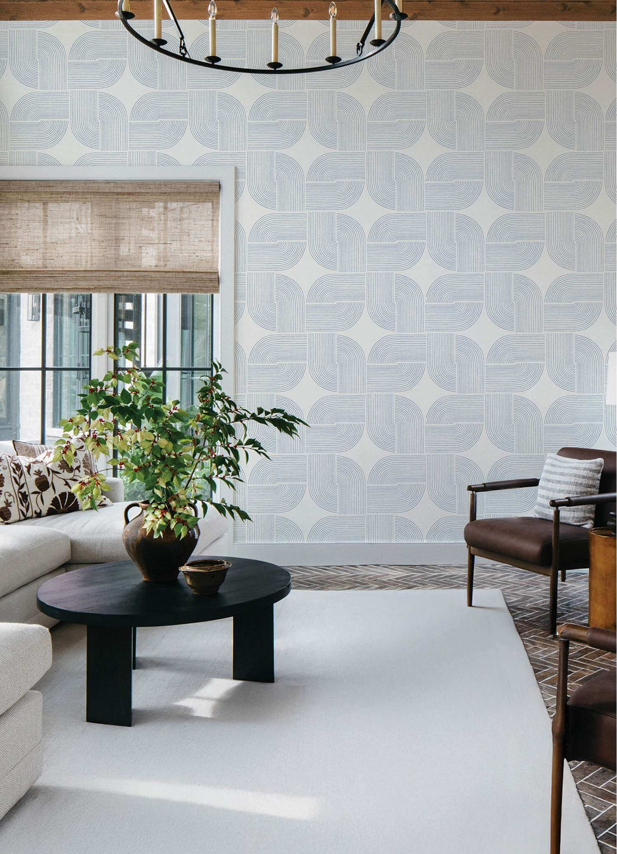 Drew & Jonathan Home Savoye Spiral Wallpaper - Dark Blue