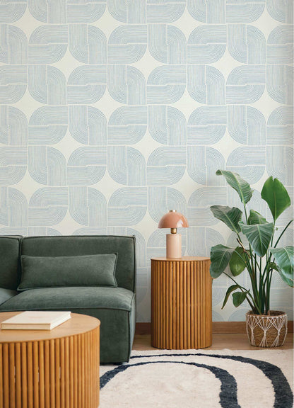 Drew & Jonathan Home Savoye Spiral Wallpaper - Dark Blue