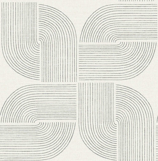 Drew & Jonathan Home Savoye Spiral Wallpaper - Black