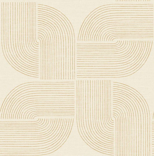 Drew & Jonathan Home Savoye Spiral Wallpaper - Wheat