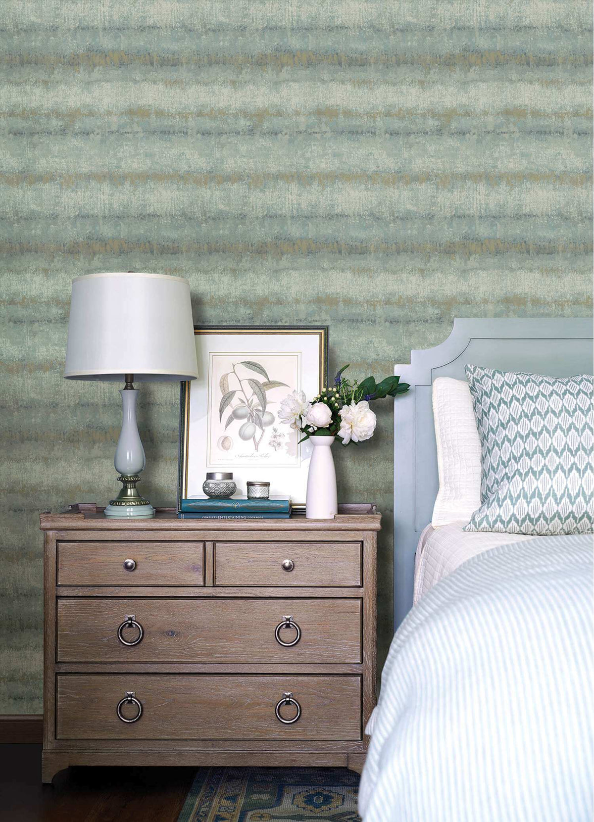 Drew & Jonathan Home Morningtide Stripe Wallpaper - Light Blue