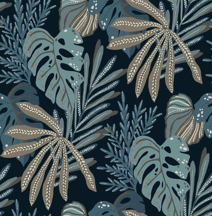 Drew & Jonathan Home Alocasia Wallpaper Sample - Blue