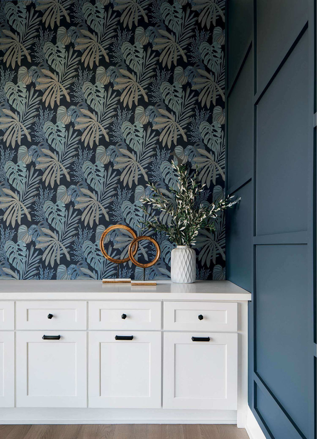 Drew & Jonathan Home Alocasia Wallpaper Sample - Blue