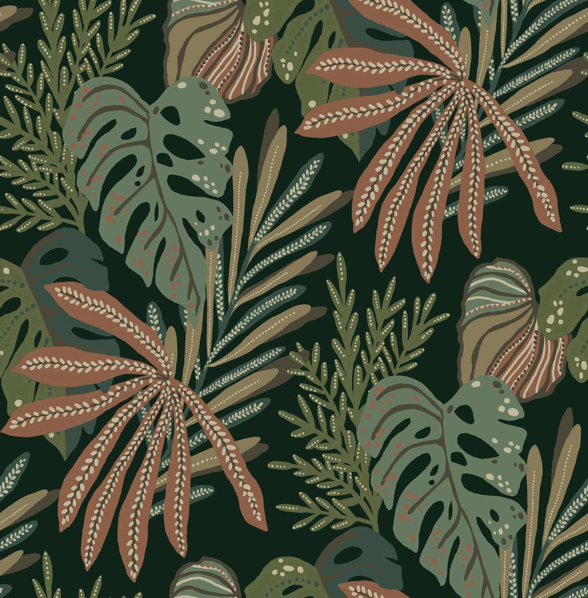 Drew & Jonathan Home Alocasia Wallpaper Sample - Multicolor