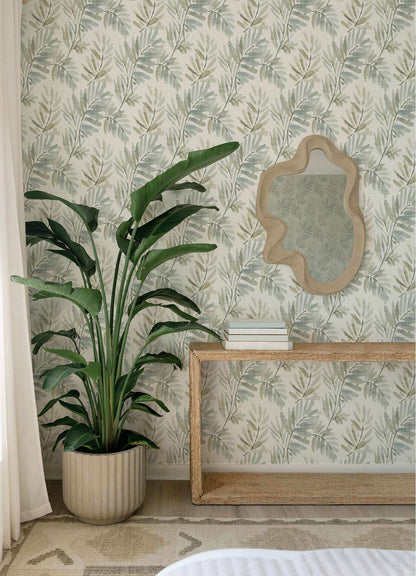 Drew & Jonathan Home Serenade Ferns Wallpaper - Aqua