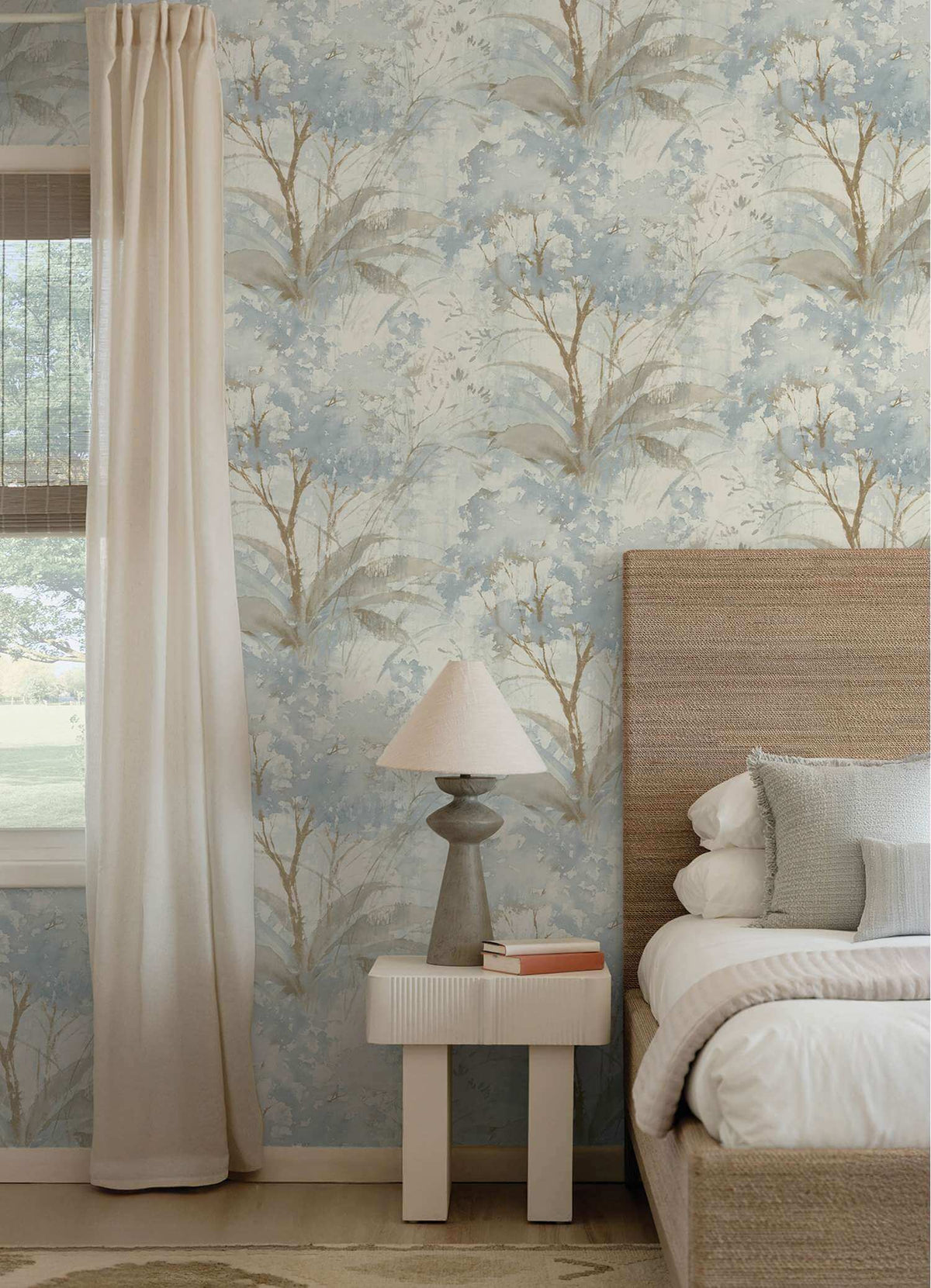 Drew & Jonathan Home Mistwood Forest Wallpaper - Blue