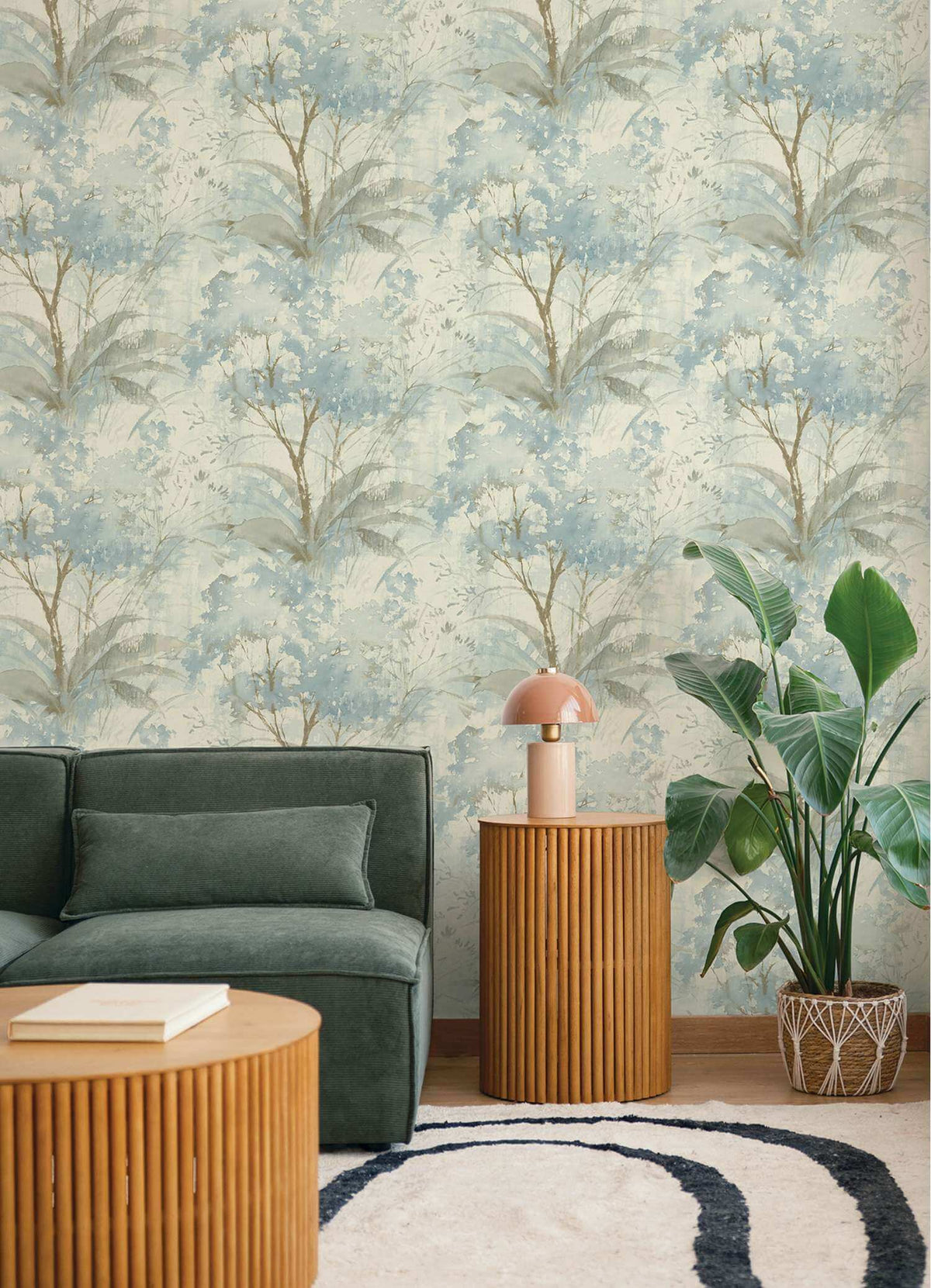 Drew & Jonathan Home Mistwood Forest Wallpaper - Blue