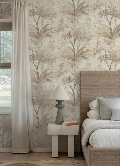 Drew & Jonathan Home Mistwood Wallpaper Sample - Coffee