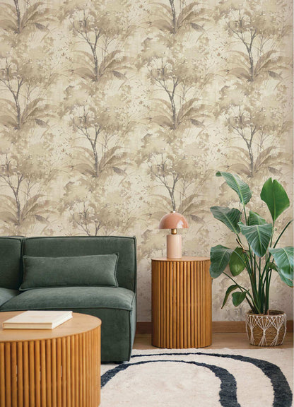 Drew & Jonathan Home Mistwood Wallpaper Sample - Coffee