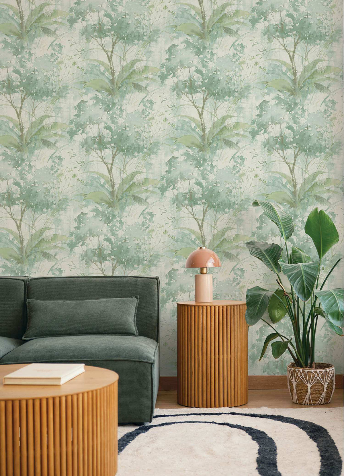 Drew & Jonathan Home Mistwood Wallpaper Sample - Green