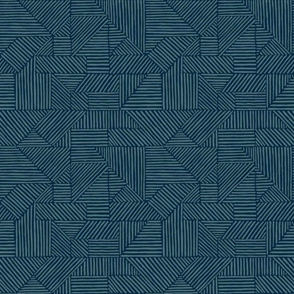 Drew & Jonathan Home Crescendo Wallpaper Sample - Dark Blue