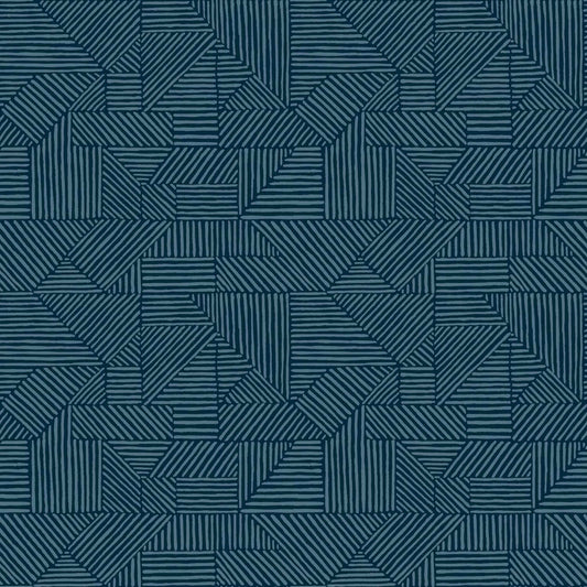 Drew & Jonathan Home Crescendo Geometric Wallpaper - Dark Blue