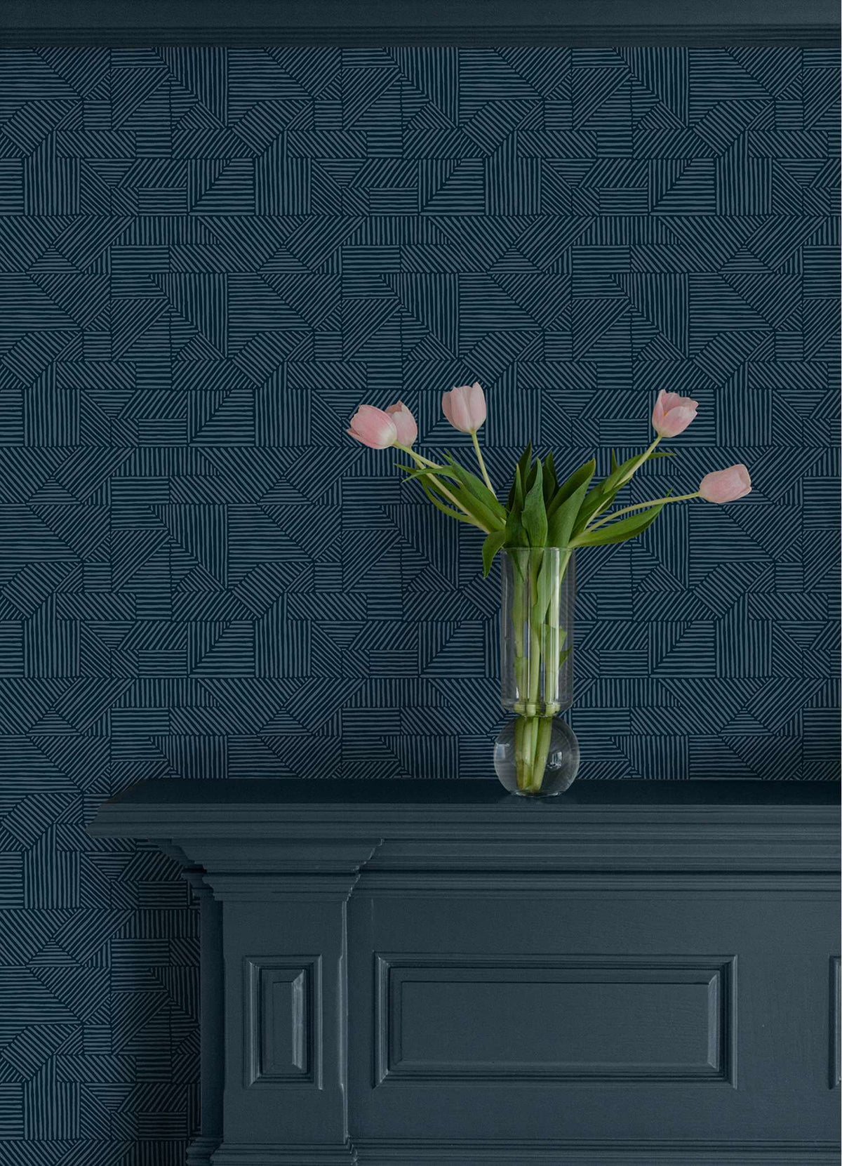 Drew & Jonathan Home Crescendo Wallpaper Sample - Dark Blue