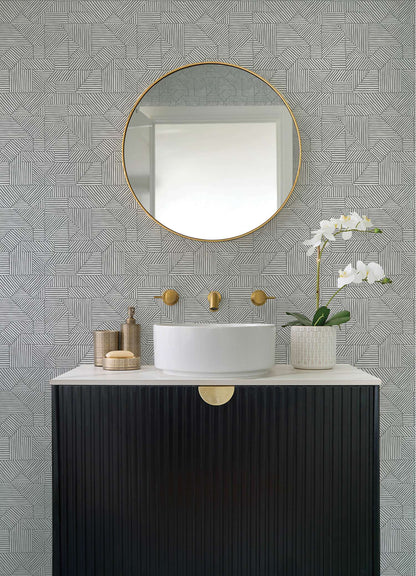 Drew & Jonathan Home Crescendo Geometric Wallpaper - Dark Gray