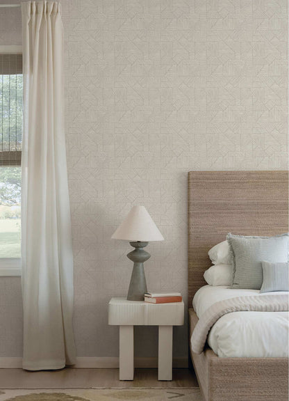 Drew & Jonathan Home Crescendo Geometric Wallpaper - Light Gray