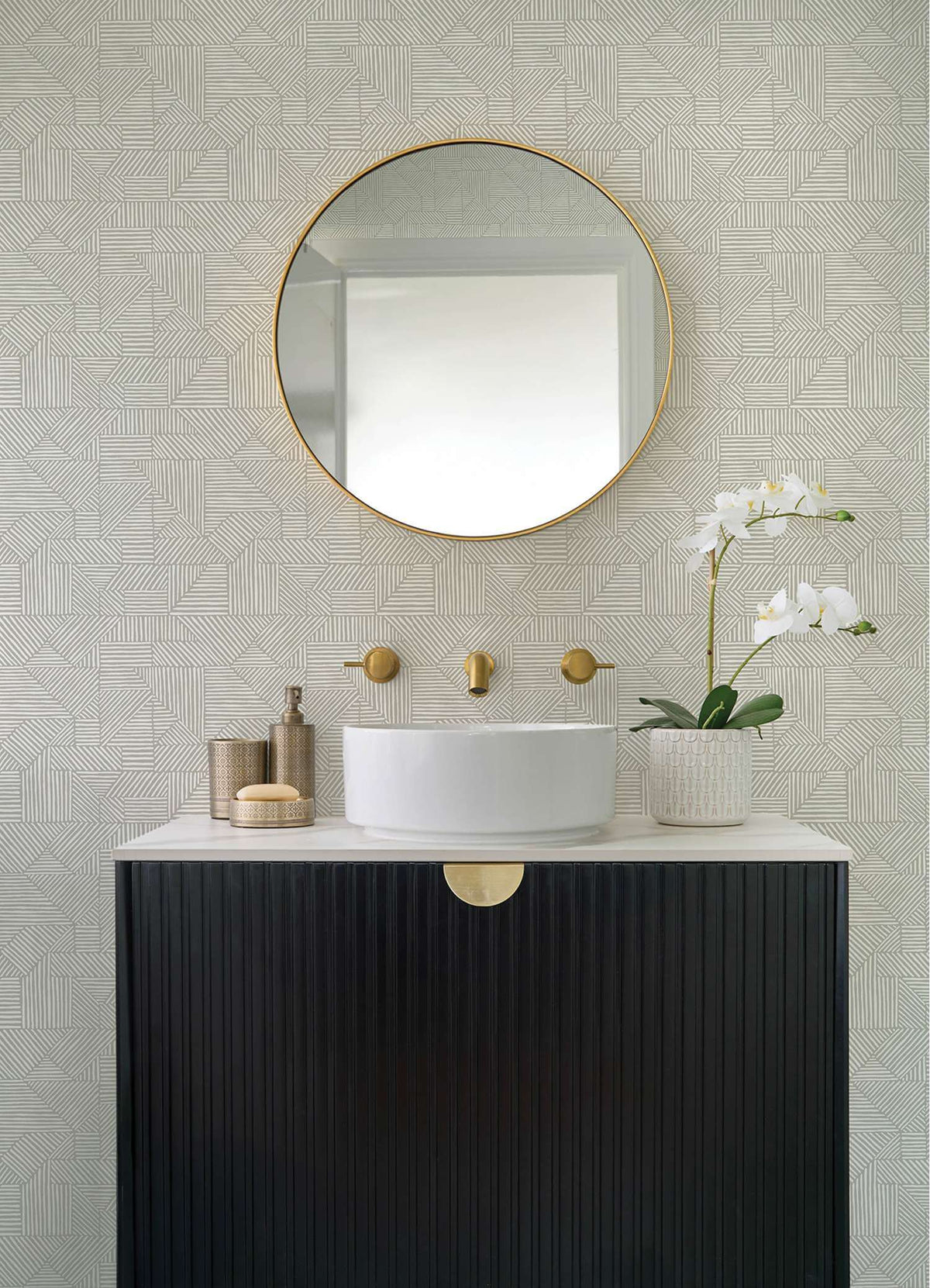Drew & Jonathan Home Crescendo Geometric Wallpaper - Light Gray