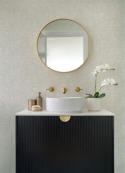Drew & Jonathan Home Crescendo Geometric Wallpaper - Light Gray