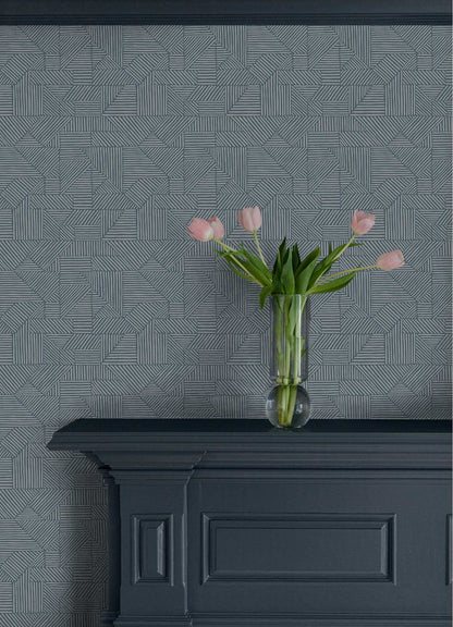 Drew & Jonathan Home Crescendo Wallpaper Sample - Blue