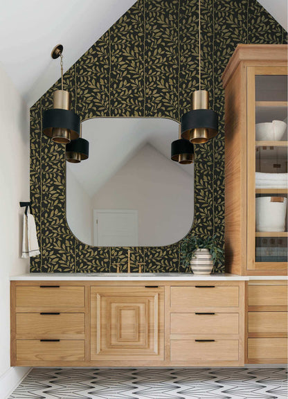 Drew & Jonathan Home Sagecrest Wallpaper Sample - Black