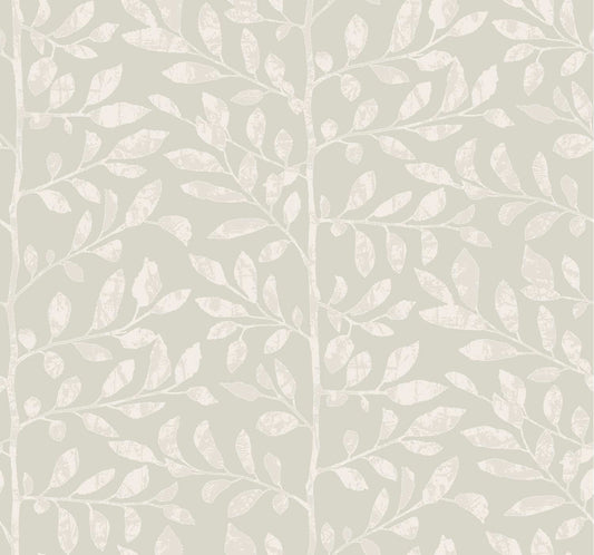 Drew & Jonathan Home Sagecrest Sapling Wallpaper - Light Gray