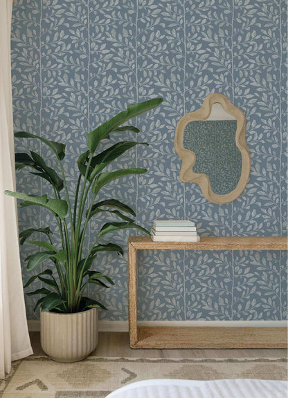Drew & Jonathan Home Sagecrest Sapling Wallpaper - Blue