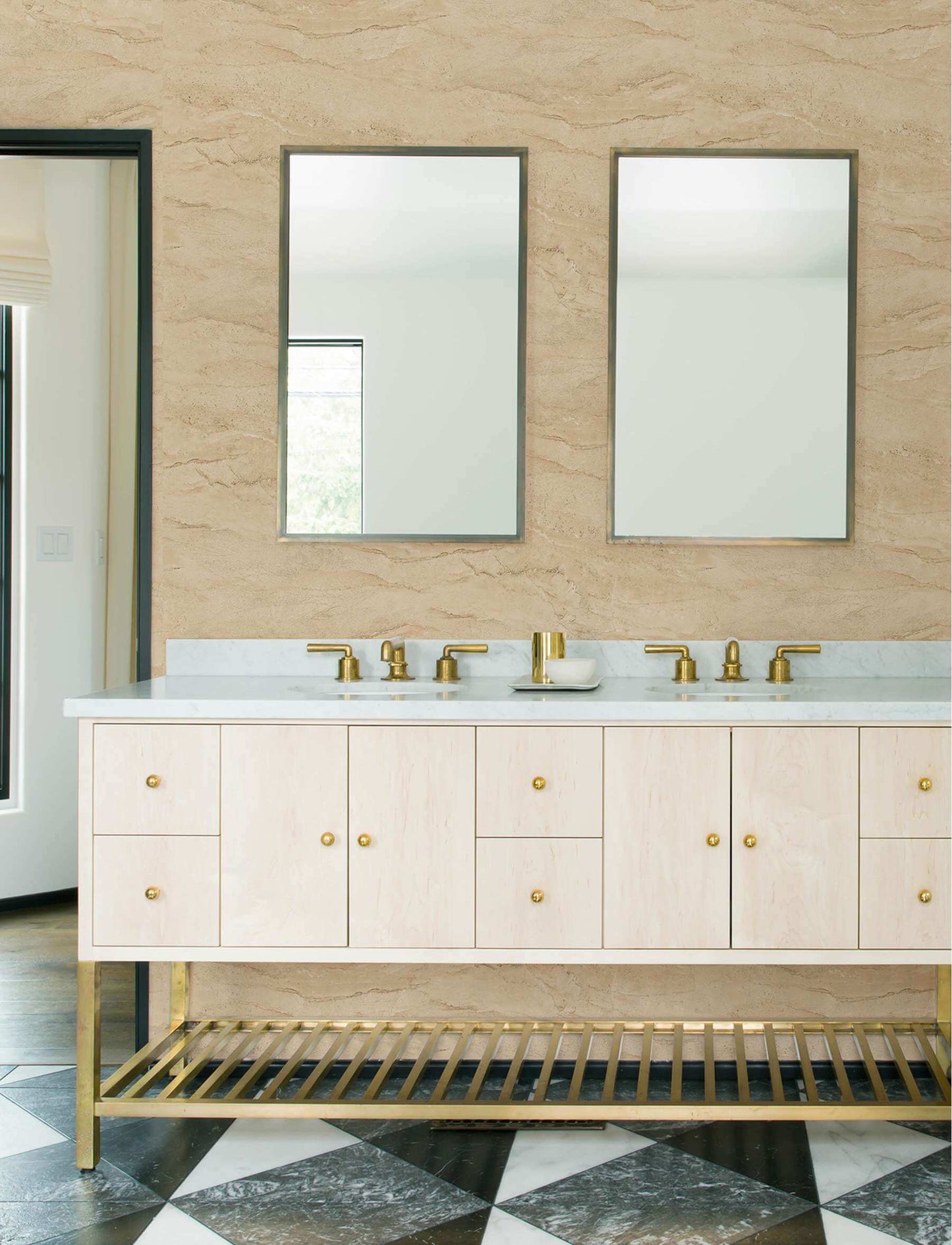 Chesapeake Kitchen & Bath Morgana Wallpaper Sample - Light Brown